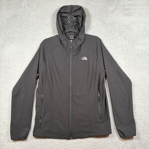 The North Face Nimble Softshell Hooded Jacket Womens XL Black Full Zip